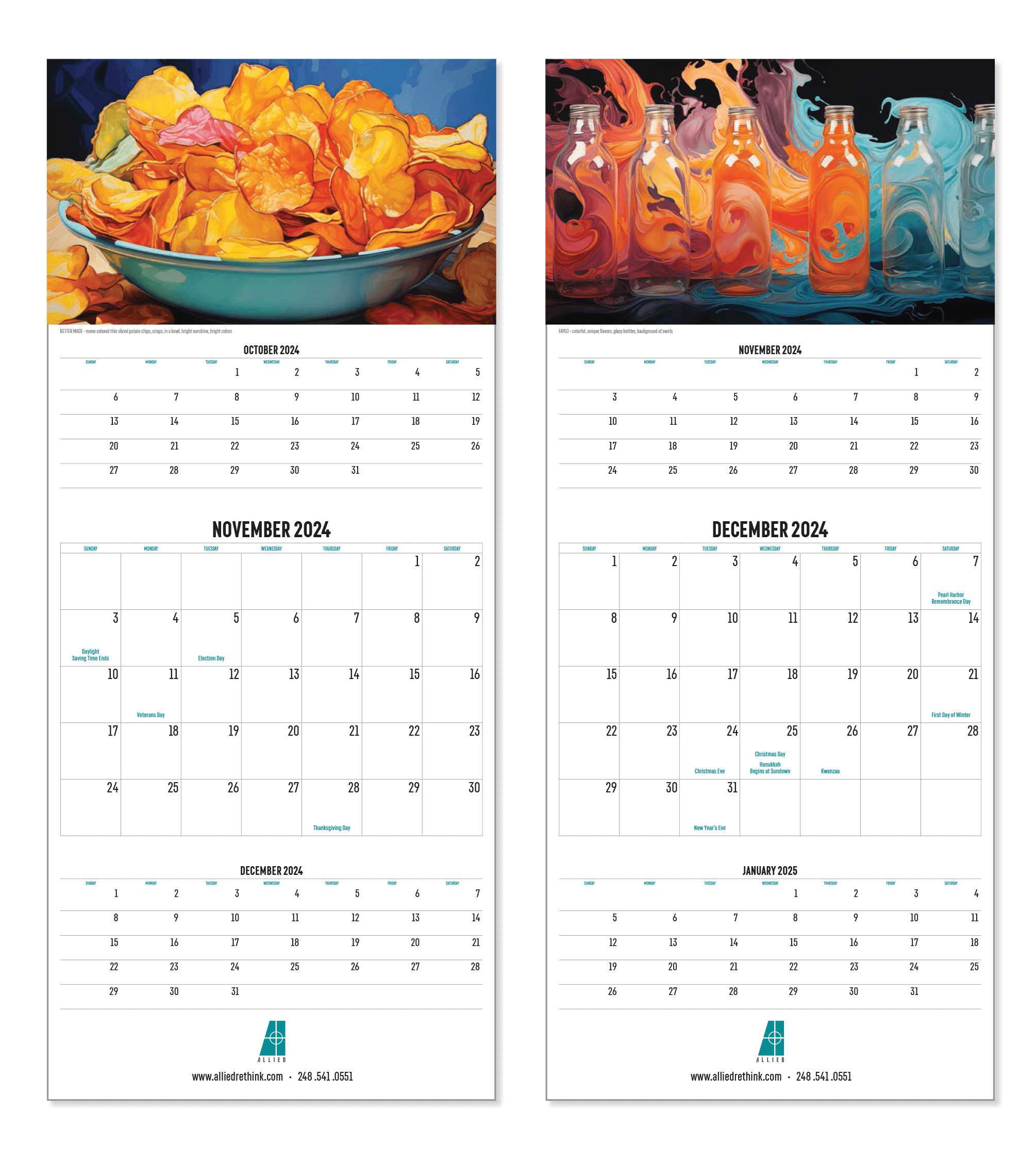 Allied calendar potato chips and soda pop cover image
