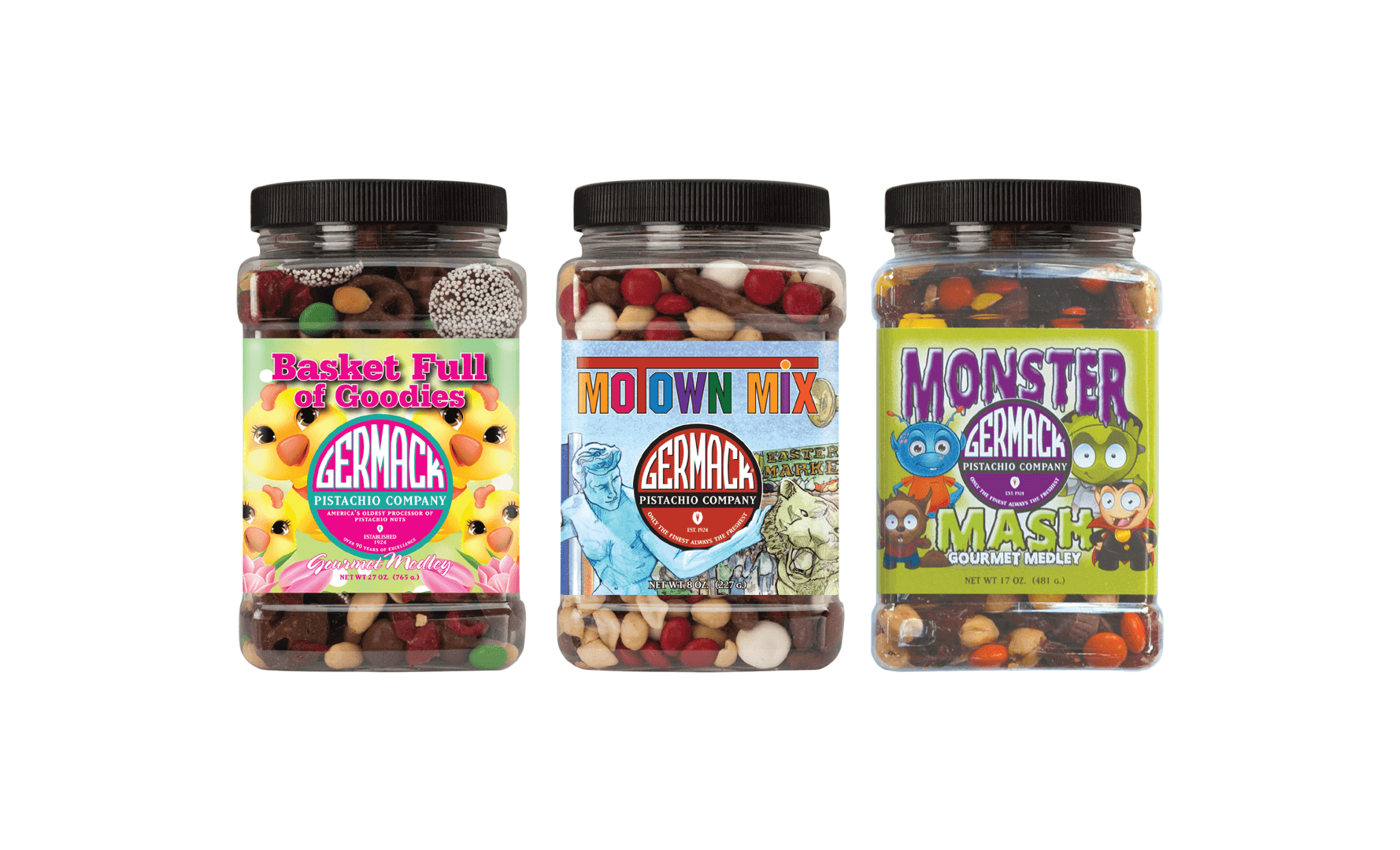 germack_carousle_jugs_pg1A Germack Pistachio fun packaging for jars of specialty mixes