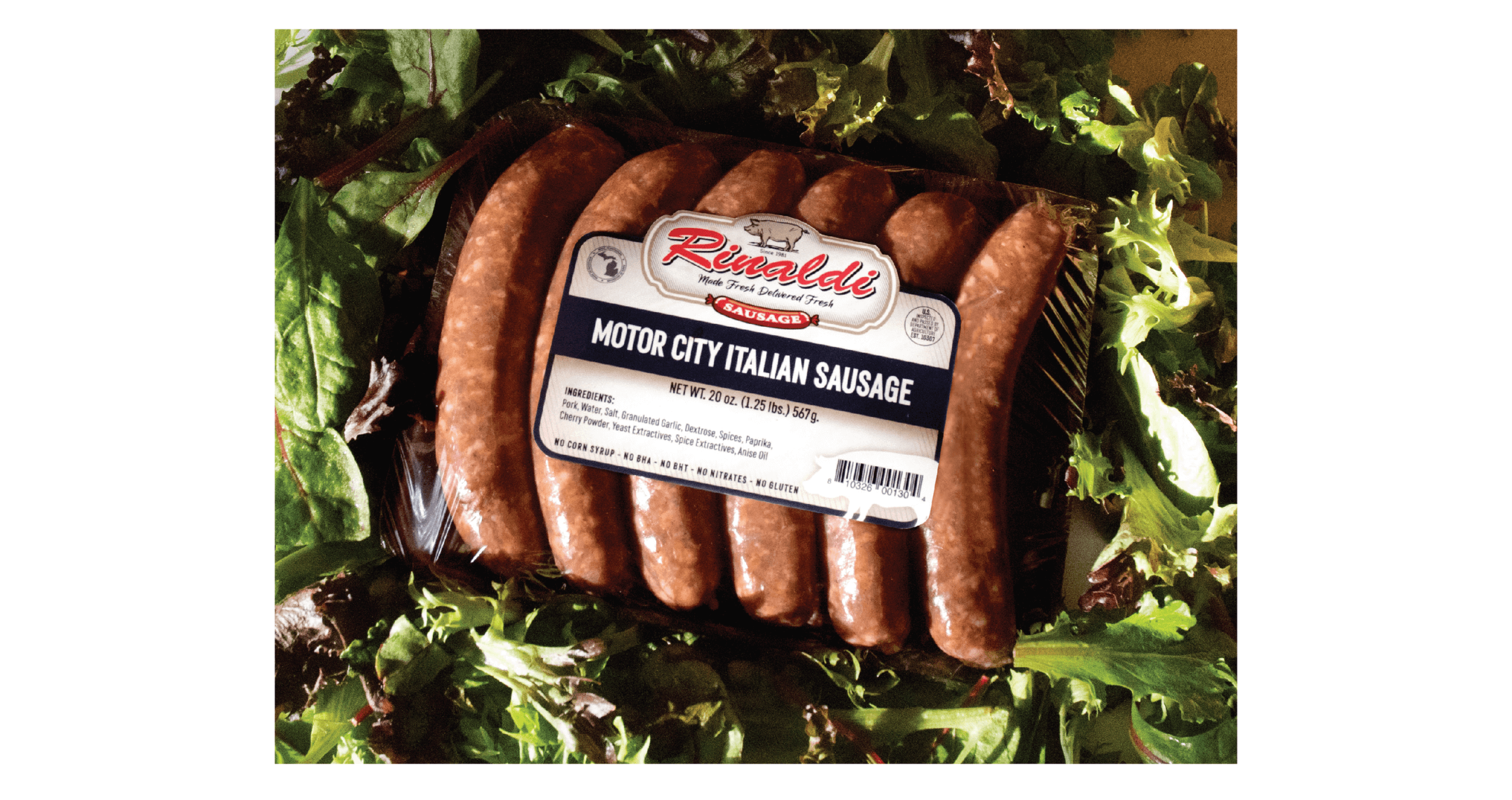 Rinaldi brand identity package Motor City Italian Sausage