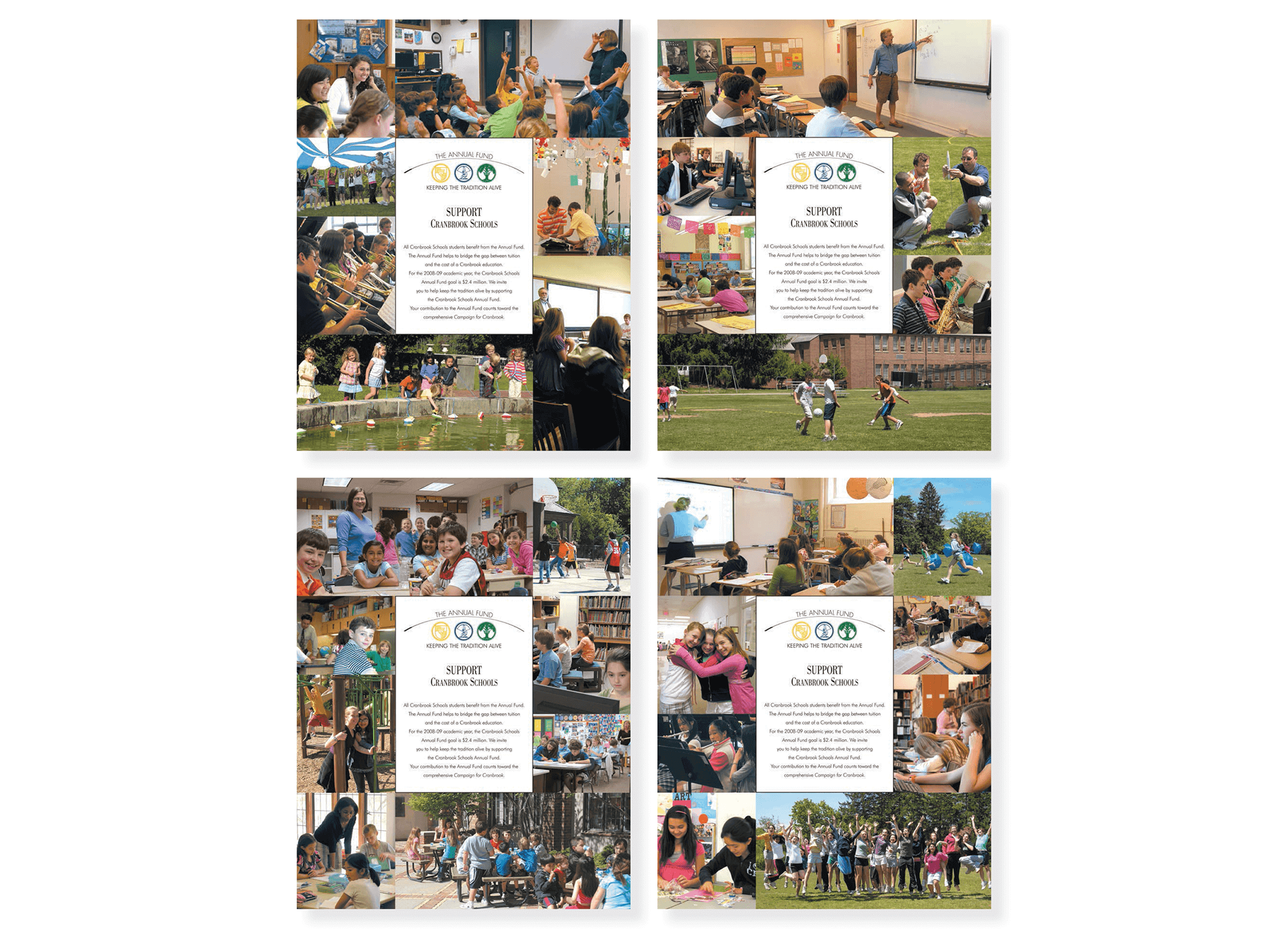 CRANBROOK_portFolio_annualFUNDa Cranbrook annual fund flyers for each school: Brookside, Kingswood, Cranbrok and all schools photography by Anne Ink